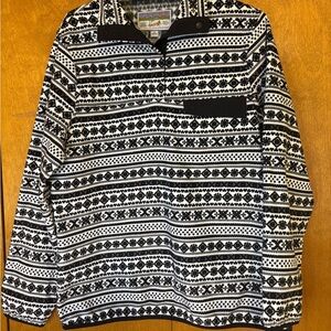 Jachs Cabin Black and White Fleece Pullover Cozy Comfortcore‎ Size S